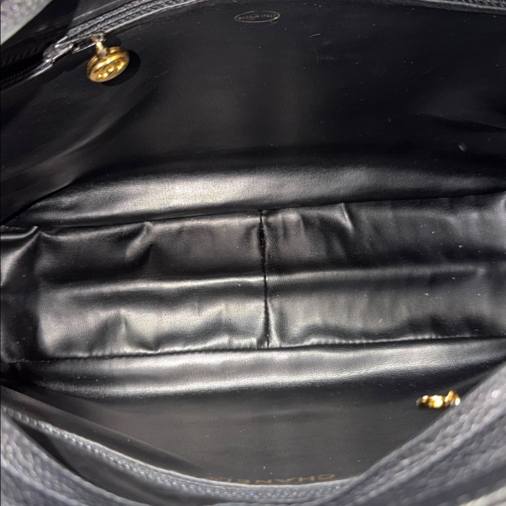 Authentic Chanel Triple CC Black/Gold Caviar Leather Chanel Shoulder Bag. - Picture 5 of 17